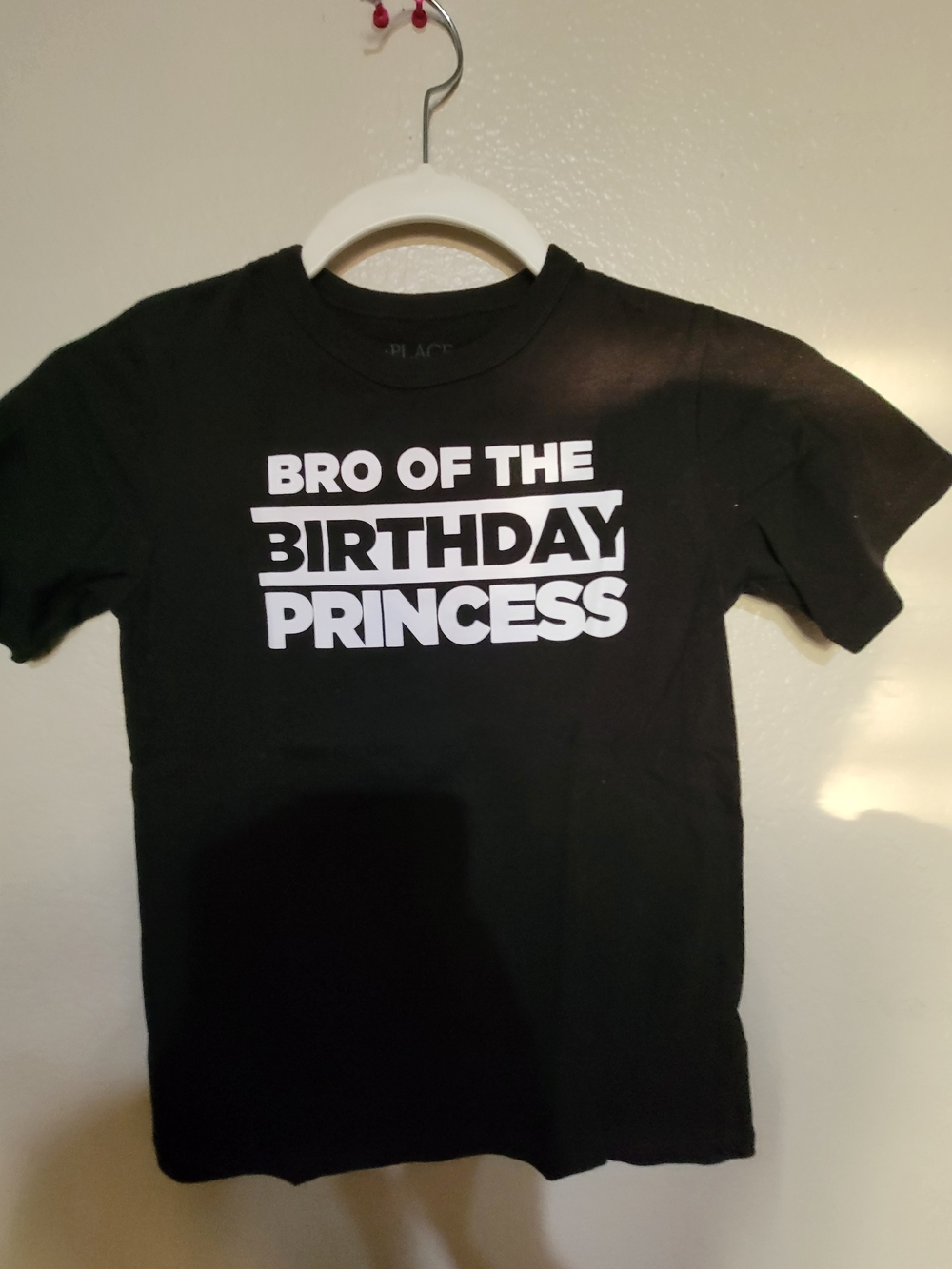 Place Black 'Bro of the Birthday Princess' Tee with White Text